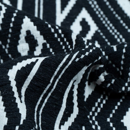 Black & White Cotton Blend Jacquard | SKU: JDD-432
