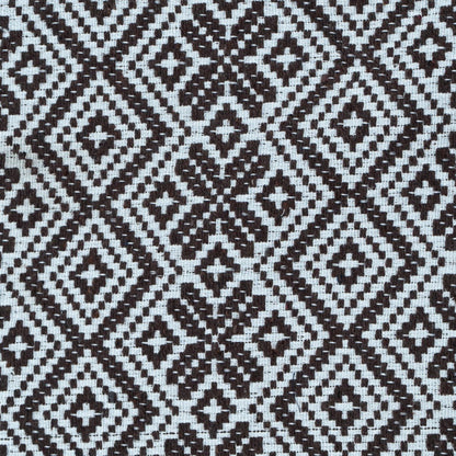 Brown & White Diamond Cotton Jacquard Fabric | SKU: JDD-246
