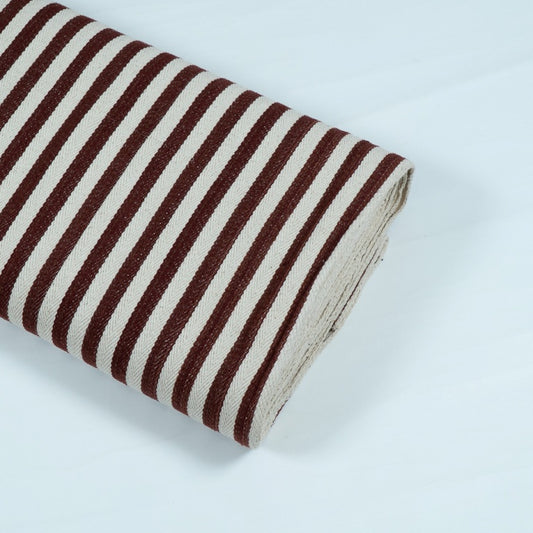 Maroon & White Cotton Stripe Jacquard (Sku: J-512)