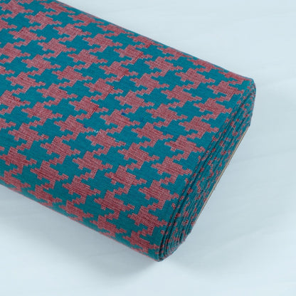 Blue Houndstooth Cotton Jacquard | SKU: J-403