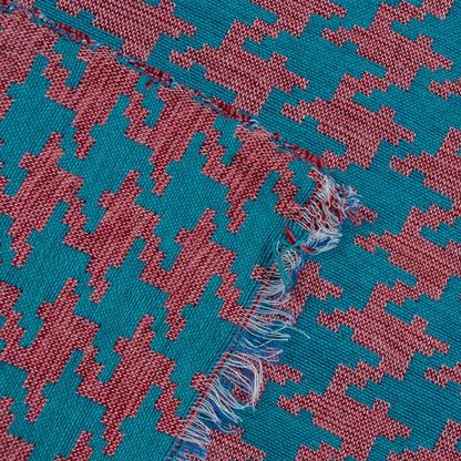Blue Houndstooth Cotton Jacquard | SKU: J-403