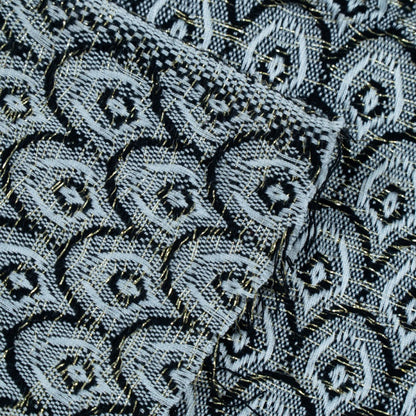 Black & White Cotton Lurex Jacquard | SKU: J-412