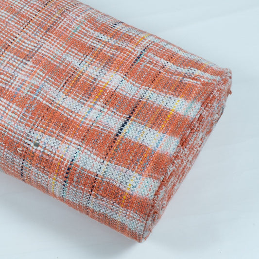 Orange Tweed Cotton Blend Jacquard (Sku: J-214)