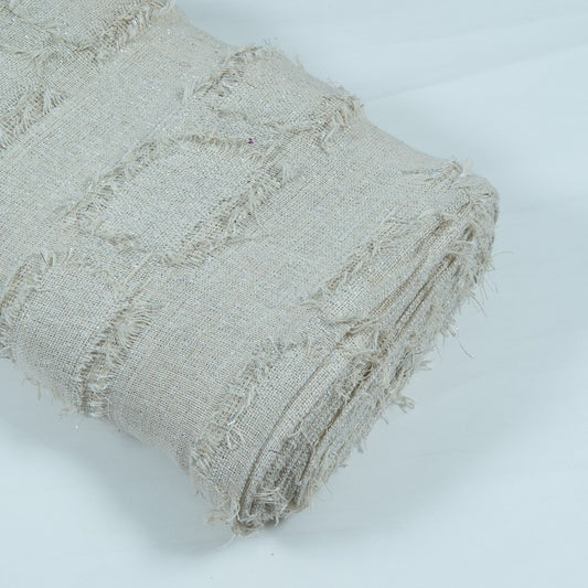 Cotton Lurex Natural Dyeable Cutwork Jacquard (Sku: J-395)
