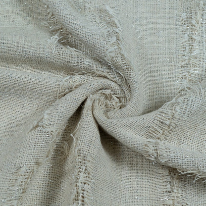 Cotton Lurex Natural Dyeable Cutwork Jacquard | SKU: J-395