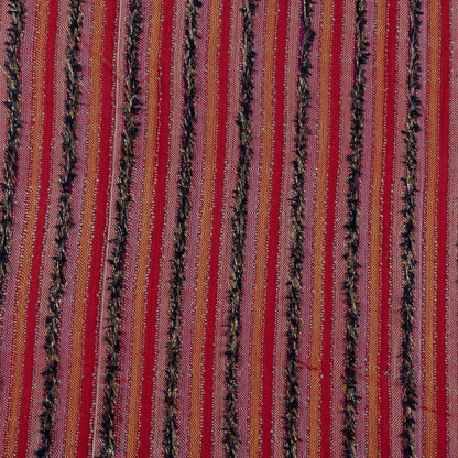 Pink & Red Tufting Cotton Stripe Jacquard Fabric | SKU: JD-12