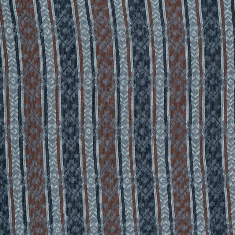 Gray & Brown Stripe Cotton Jacquard Fabric (Sku: JF-10)