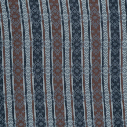 Gray & Brown Stripe Cotton Jacquard Fabric | SKU: JF-10