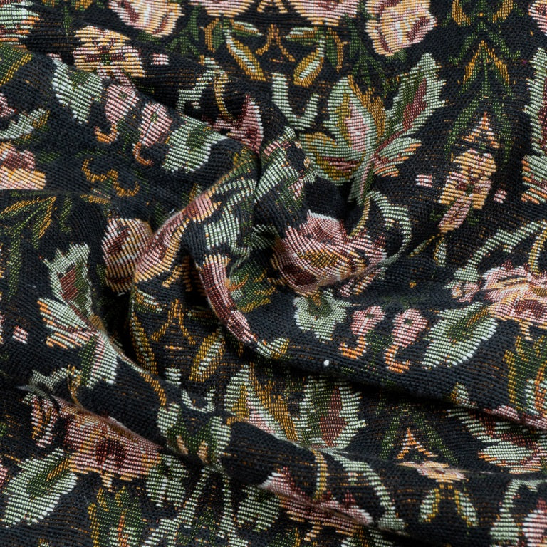 Green, Pink, Red & Yellow Cotton Blend Floral Jacquard (Sku: JDD-405)