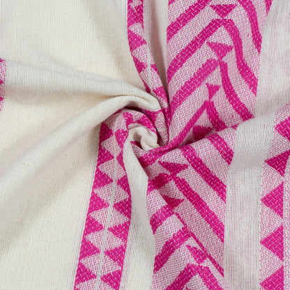 Pink & White Cotton Jacquard | SKU: J-390