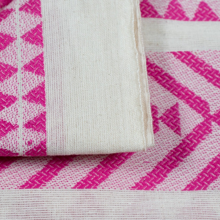 Pink & White Cotton Jacquard (Sku: J-390)