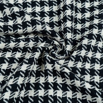 Black & White Cotton Houndstooth Jacquard | SKU: J-414