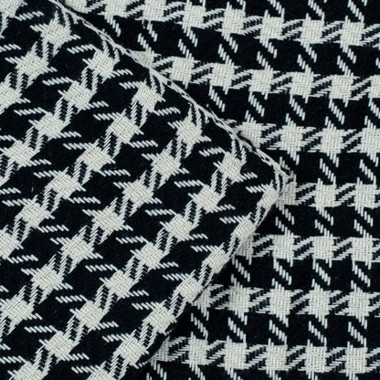 Black & White Cotton Houndstooth Jacquard | SKU: J-414