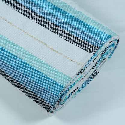 Blue, White & Black Stripe Cotton Blend Jacquard | SKU: J-410