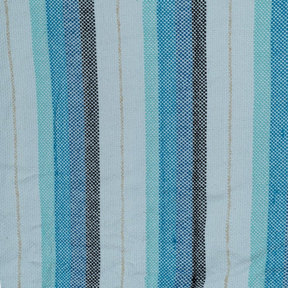 Blue, White & Black Stripe Cotton Blend Jacquard | SKU: J-410