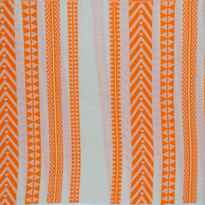 Orange & White Cotton Acrylic Blend Jacquard | SKU: JDD-242