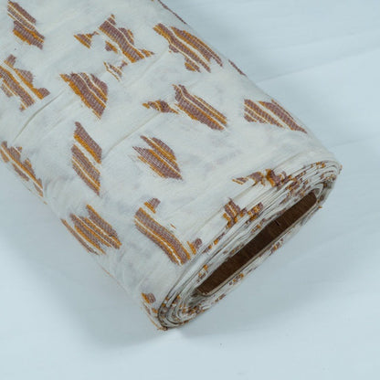 White & Brown, Yellow Cotton Acrylic Jacquard | SKU: JD-63