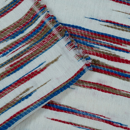Red & Blue Lightweight Cotton Jacquard | SKU: JDD-320