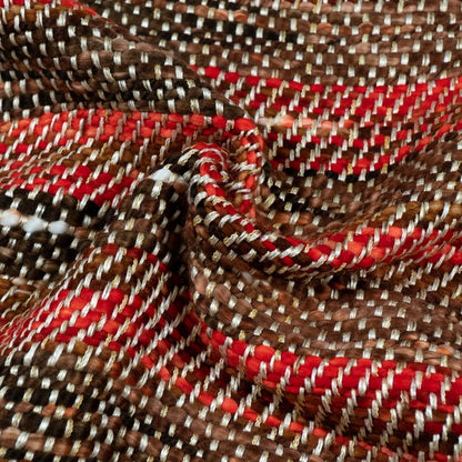 Red & Brown Acrylic Jacquard | SKU: J-341