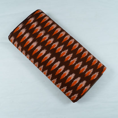 Orange & Brown Cotton Handloom Ikat (Sku: I-747)