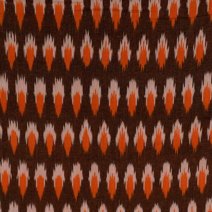 Orange & Brown Cotton Handloom Ikat (Sku: I-747)
