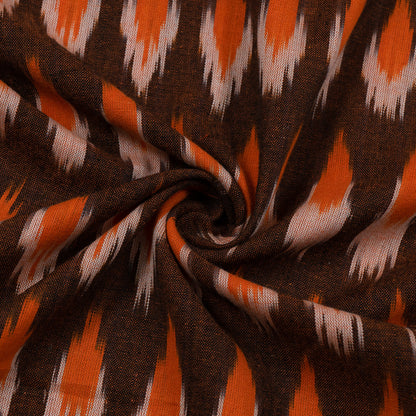 Orange & Brown Cotton Handloom Ikat (Sku: I-747)