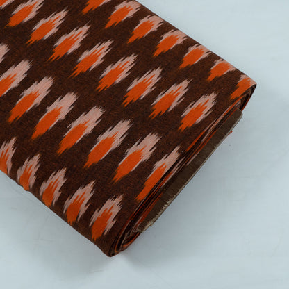 Orange & Brown Cotton Handloom Ikat (Sku: I-747)