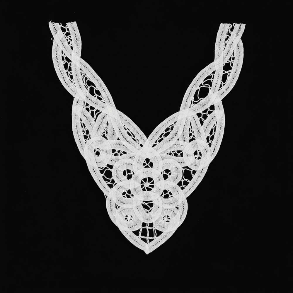 White Dyeable Cotton Batten Berg Neck Patch (Width : 8 Inch & Lenght : 9 Inch)