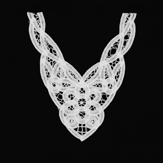 White Dyeable Cotton Batten Berg Neck Patch (Width : 8 Inch & Lenght : 9 Inch)