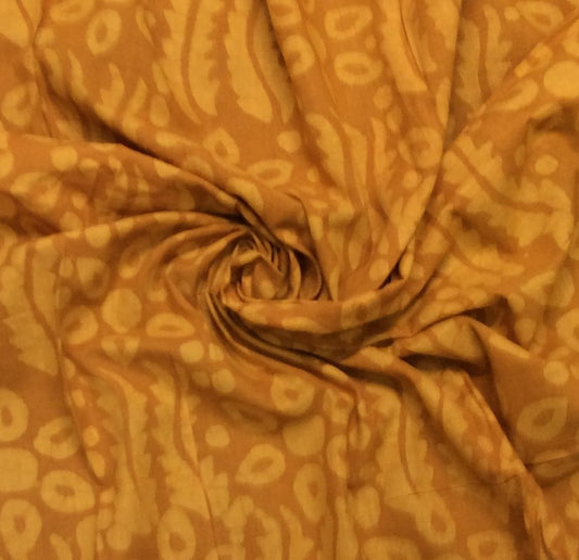 Yellow Cotton Hand Block Print Fabric (SKU: B-102)