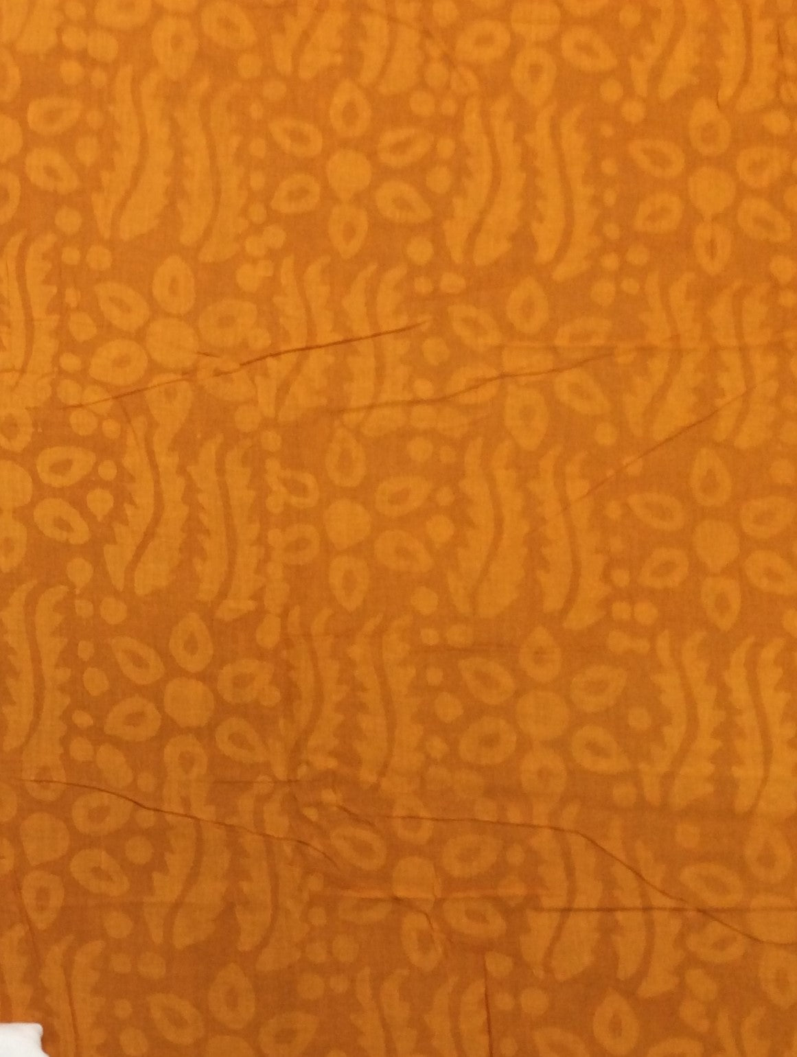 Mustard color Hand Block Print Cotton Fabric (SKU: B-105)