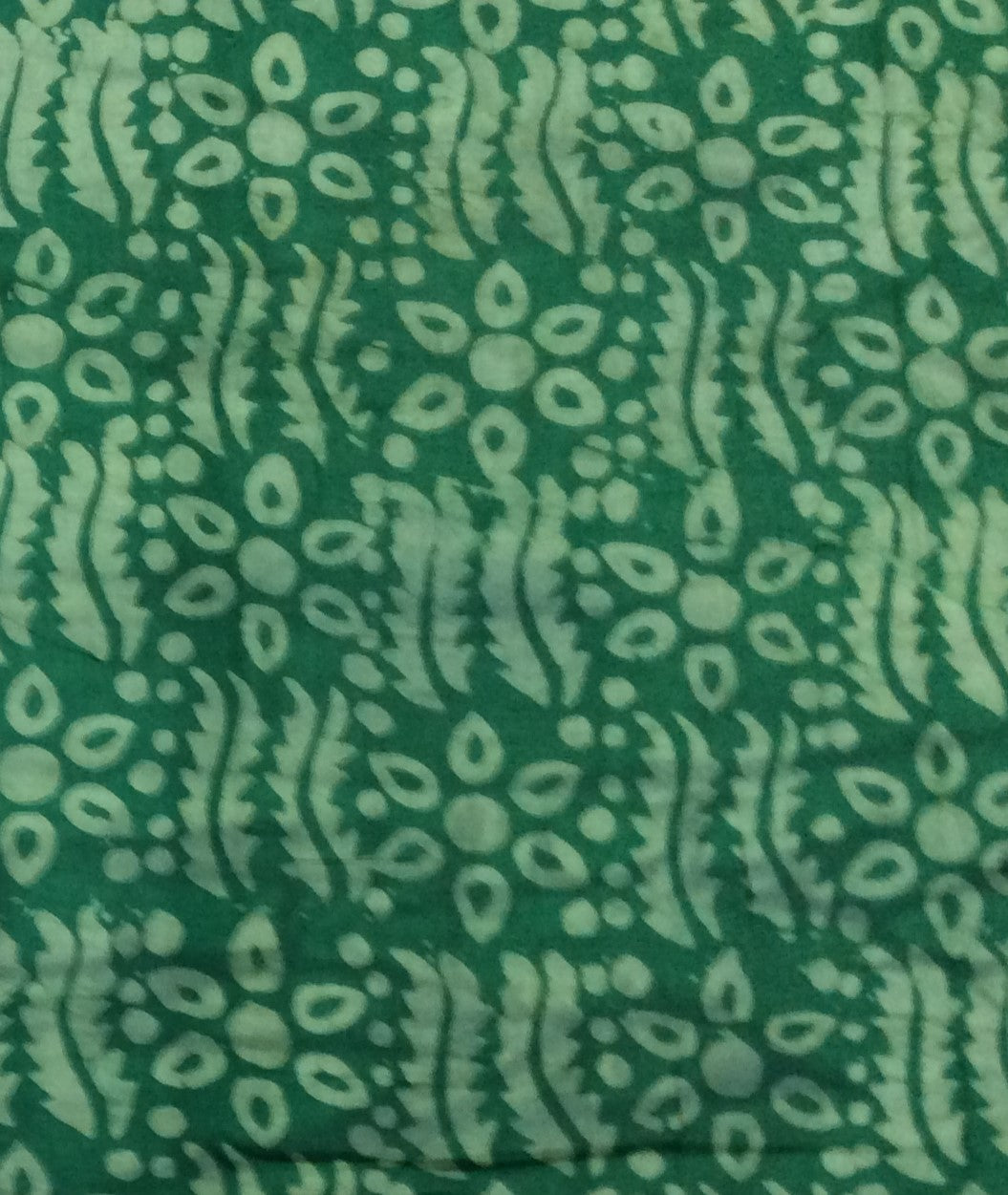 Green color Hand Block Print Cotton Fabric (SKU: B-112)