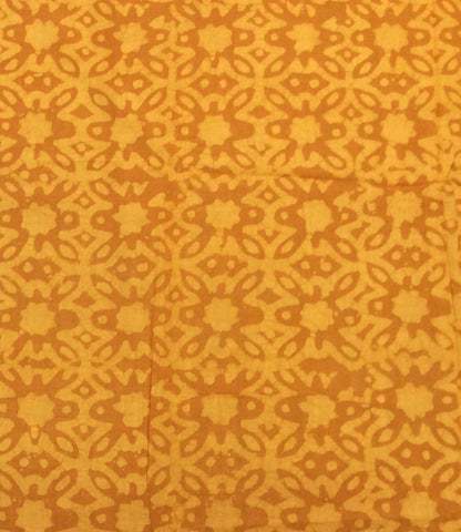 Mustard color Cotton Hand Block Print Fabric (SKU: B-118)