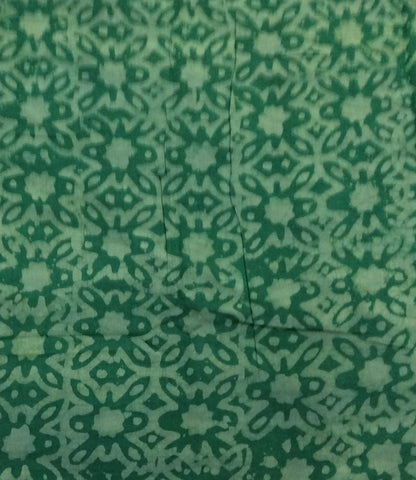 Green color Cotton Hand Block Print fabric (SKU: B-125)