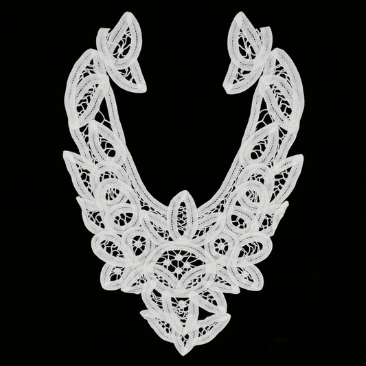 White Dyeable Cotton Batten Berg Neck Patch (Width : 7 inch & Lenght : 11 inch)