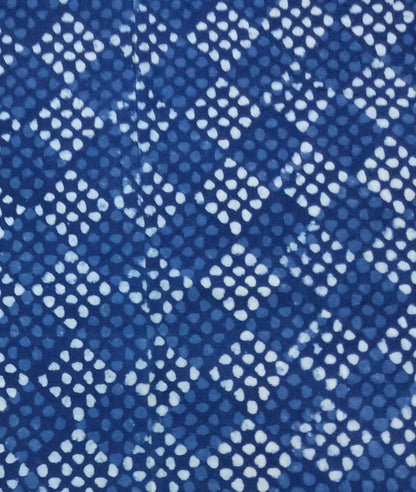 Blue color Cotton Indigo Hand Block Print Fabric (SKU: B-134)