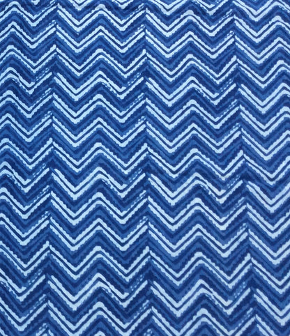 Blue color Cotton Indigo Hand Block Print Fabric (SKU: B-141)