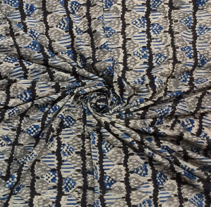 Multicolor Floral Cotton Hand Block Printed Fabric (SKU: B-142)