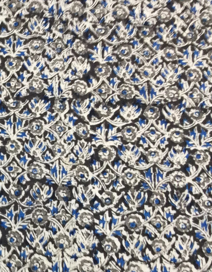 Multicolor Cotton Kalamkari Block Printed Fabric (SKU: B-143)