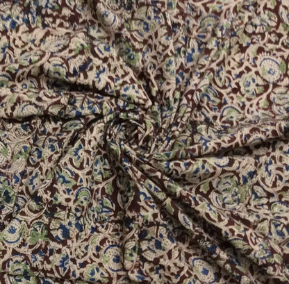 Multicolor Cotton Kalamkari Block Printed Fabric (SKU: B-145)