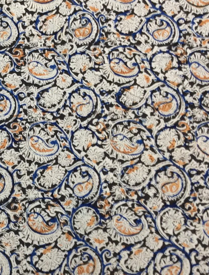 Multicolor Cotton Kalamkari Block Printed Fabric (SKU: B-147)
