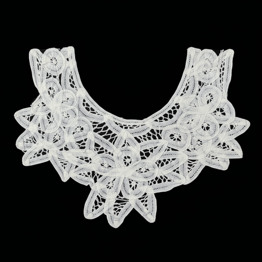 White Dyeable Cotton Batten Berg Neck Patch (Width : 9 inch & Lenght : 8 inch)