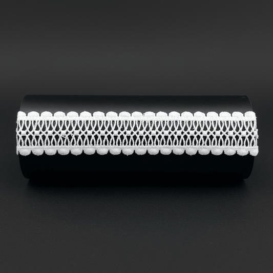 White Cotton Dyeable Chemical lace (Width : 1 Inch & Sku: Ch-10)