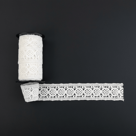 White Dyeable Cotton Chemical lace (Width : 2 Inch & Sku: Ch-13)