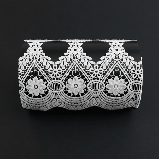 White Cotton Dyeable Chemical lace (Width : 5.5 Inch & Sku: Ch-18)