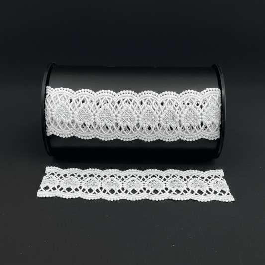 White Cotton Dyeable Chemical lace (Width : 1.5 Inch & Sku: Ch-20)