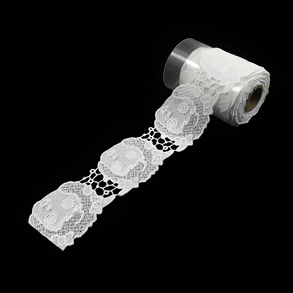 White Cotton Dyeable Chemical lace (Width : 2 Inch & Sku: Ch-23)