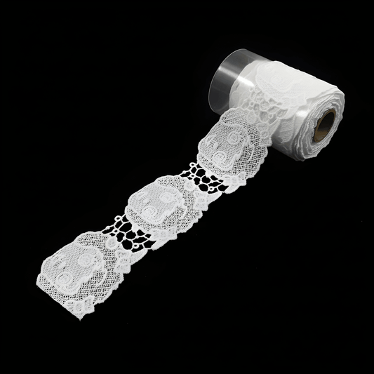 White Cotton Dyeable Chemical lace (Width : 2 Inch & Sku: Ch-23)