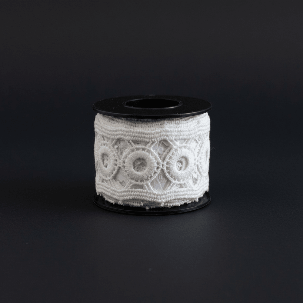 White Cotton Dyeable Chemical lace (Width : 1.5 inch & Sku: Ch-24)