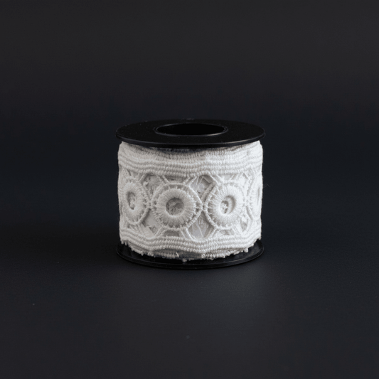 White Cotton Dyeable Chemical lace (Width : 1.5 inch & Sku: Ch-24)